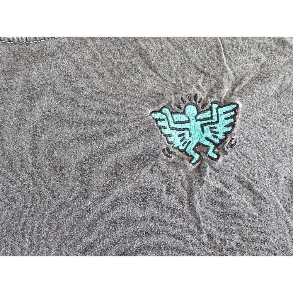 RSQ Keith Haring Skateboard Shirt Mens Small Short‎ Sleeve Gray Y2K - Picture 5 of 6